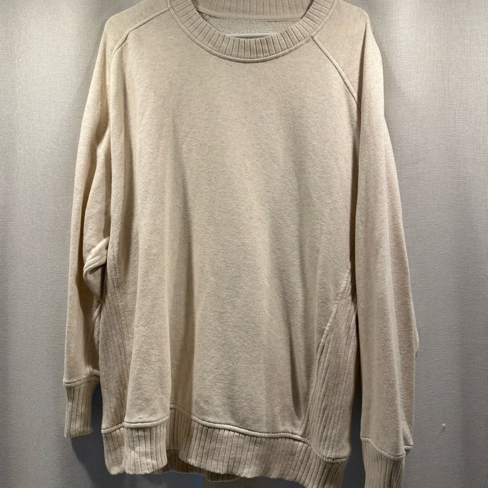 aerie Women's Crewneck Sweatshirt in Light Beige